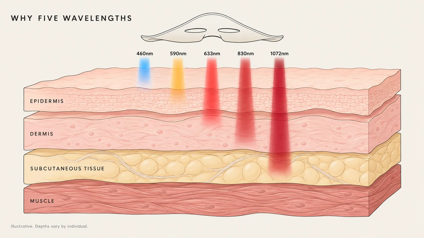 Different light reaches different depths.
